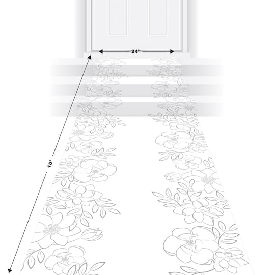 Beistle 10ft. White Floral Runner